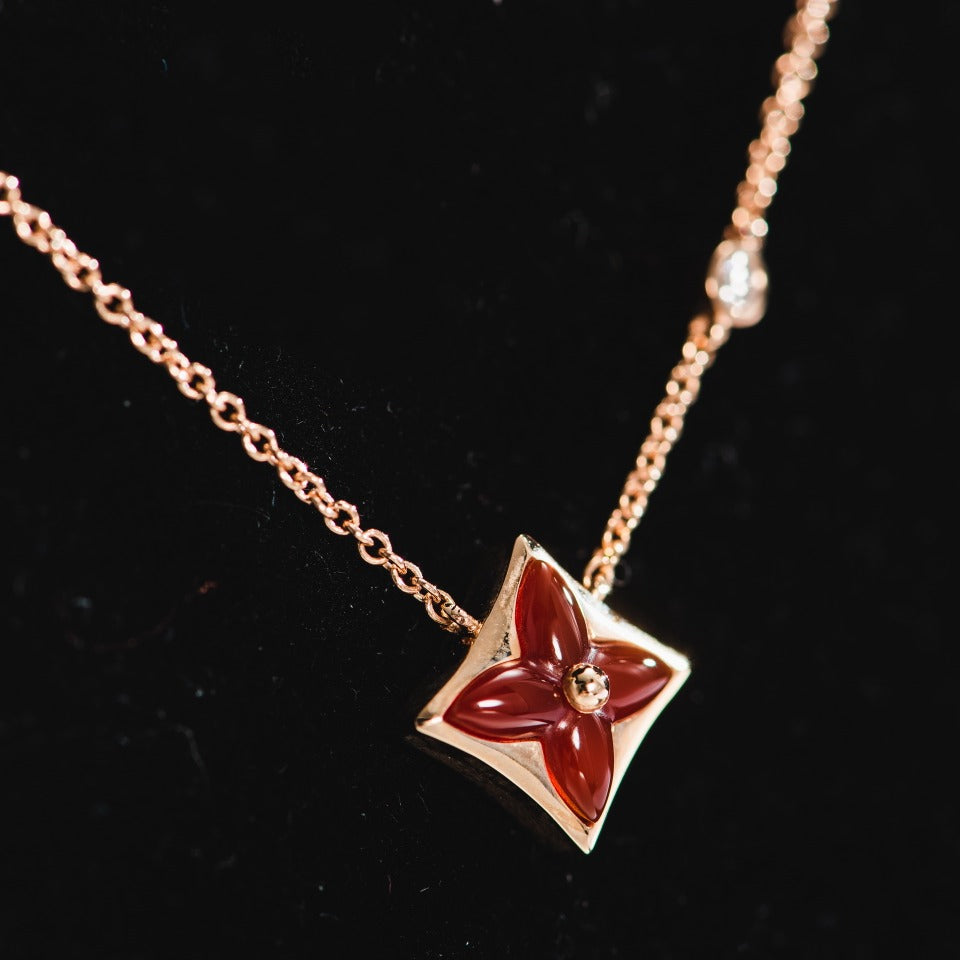 [Love Lucky]Stern Halskette Roségold 1 Diamant