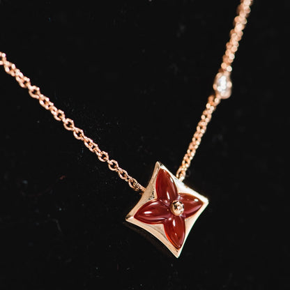 [Love Lucky]Stern Halskette Roségold 1 Diamant