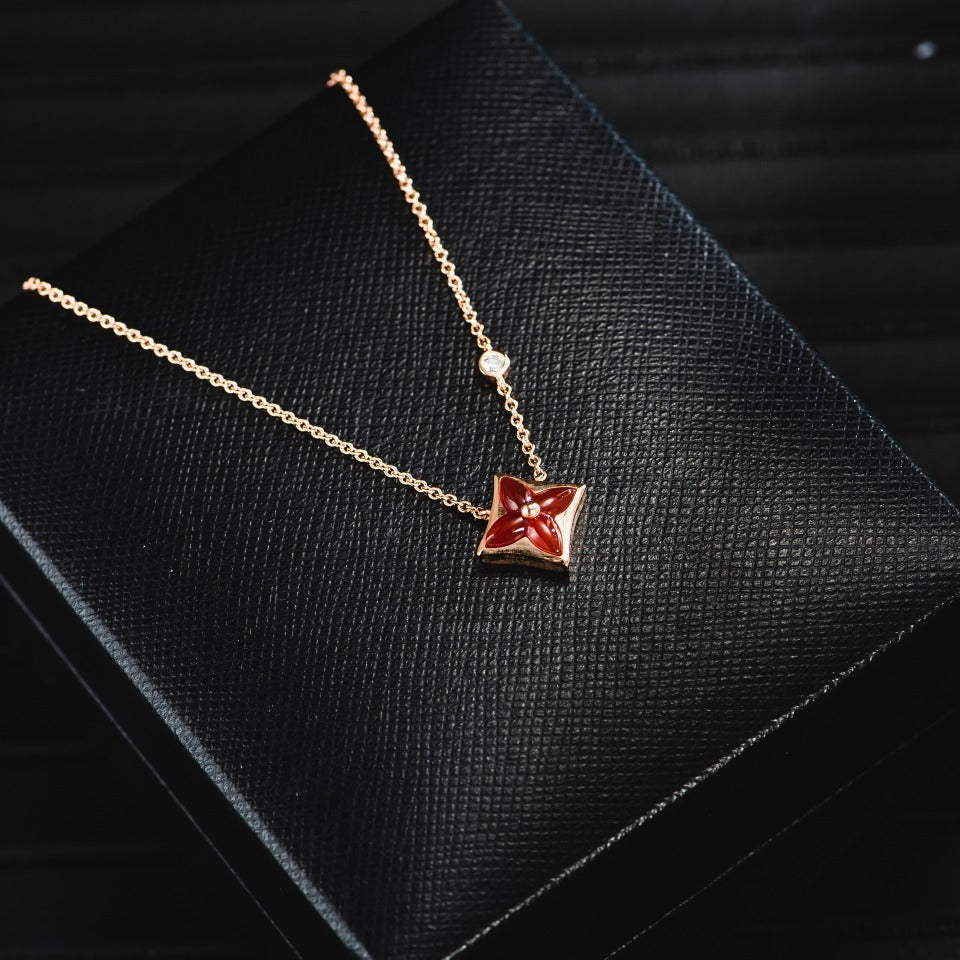 [Love Lucky]Stern Halskette Roségold 1 Diamant
