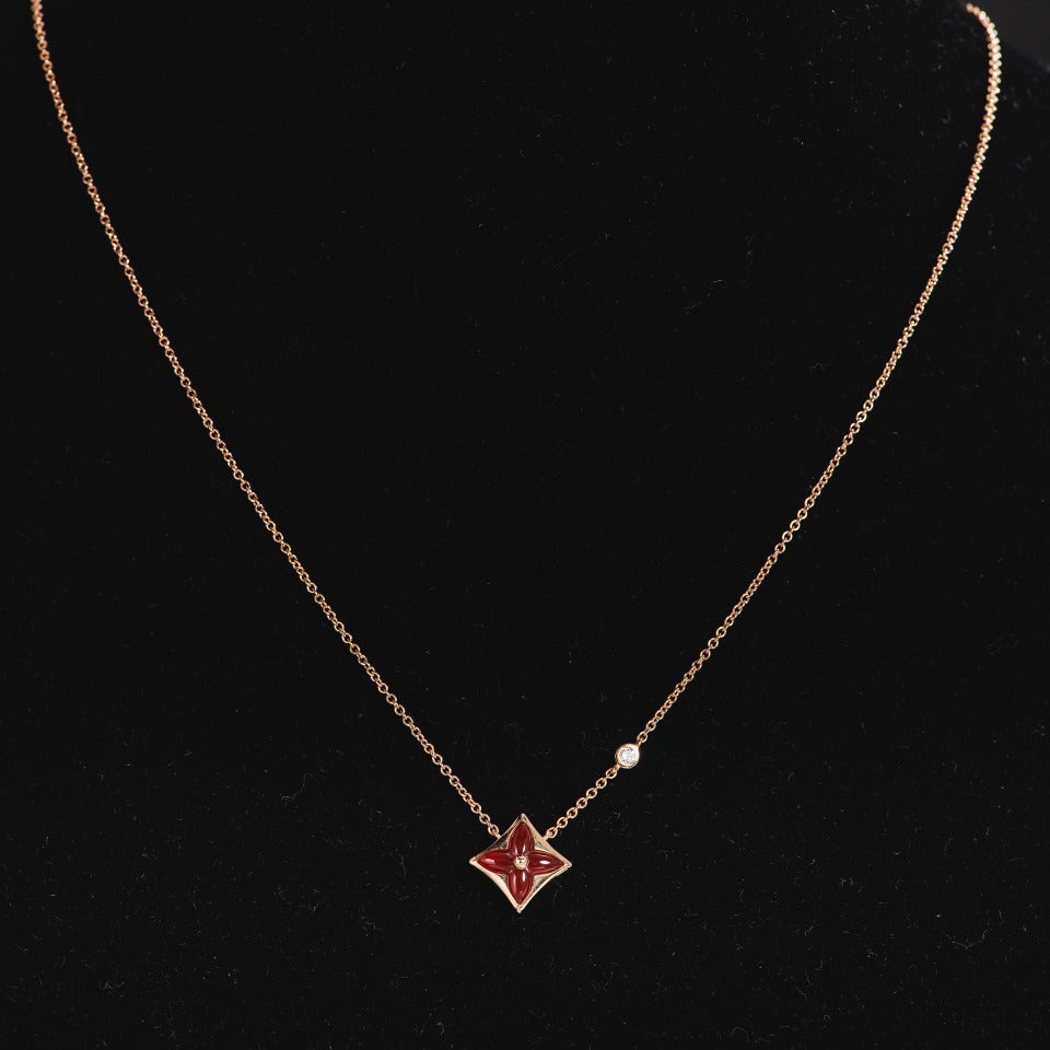 [Love Lucky]Stern Halskette Roségold 1 Diamant