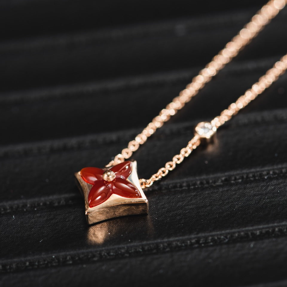 [Love Lucky]Stern Halskette Roségold 1 Diamant