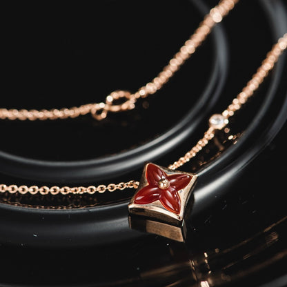 [Love Lucky]Stern Halskette Roségold 1 Diamant