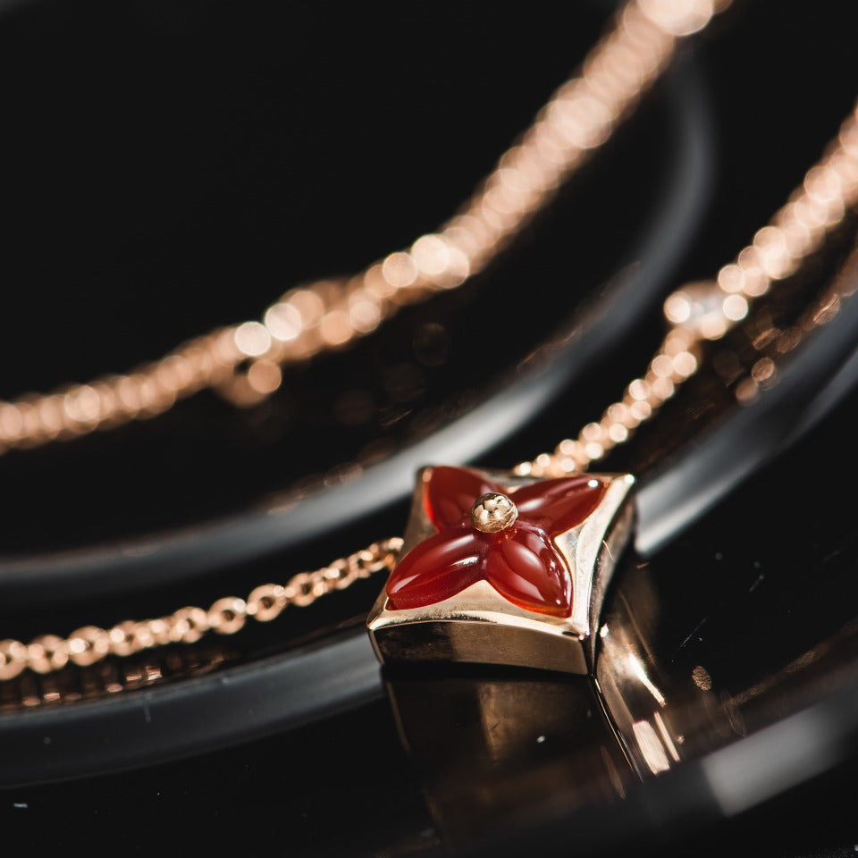[Love Lucky]Stern Halskette Roségold 1 Diamant