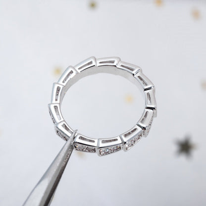 [ラブラッキー]セルペンティリング シルバー ダイヤモンド パヴェ 3MM