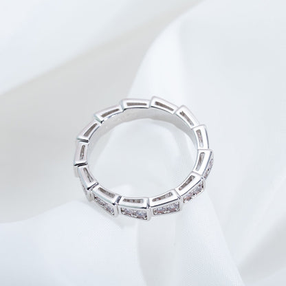 [ラブラッキー]セルペンティリング シルバー ダイヤモンド パヴェ 3MM
