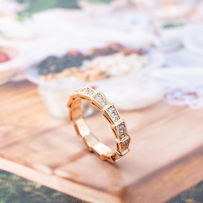 [Love Lucky] SERPENTI RING ROTGOLD DIAMANT GEPAART 3MM