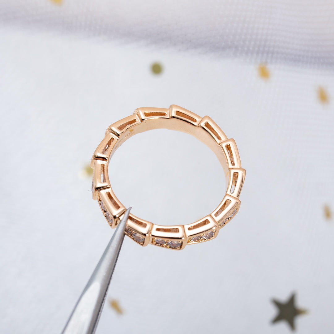 [Love Lucky] SERPENTI RING ROTGOLD DIAMANT GEPAART 3MM