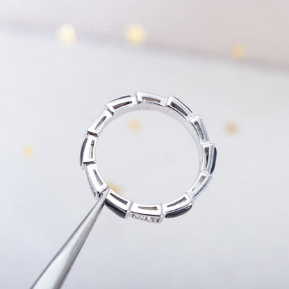 [ラブラッキー]セルペンティリング シルバー ダイヤモンド ブラック モップ 3MM