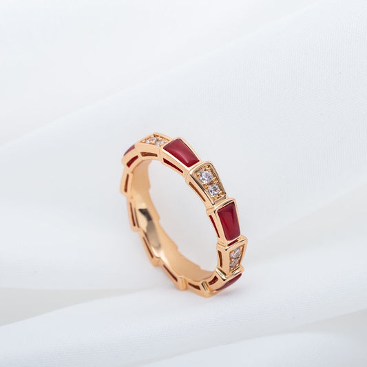 [Love Lucky]SERPENTI RING ROTGOLD KARNEOL DIAMANT 3MM