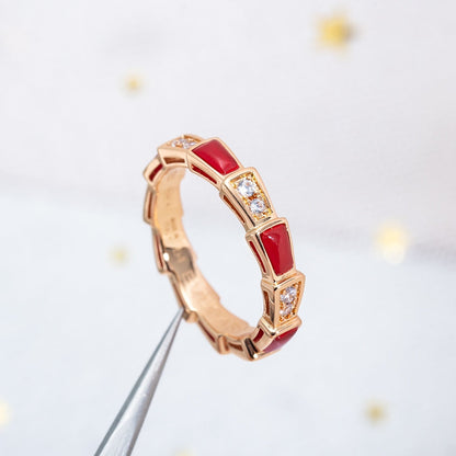 [Love Lucky]SERPENTI RING ROTGOLD KARNEOL DIAMANT 3MM