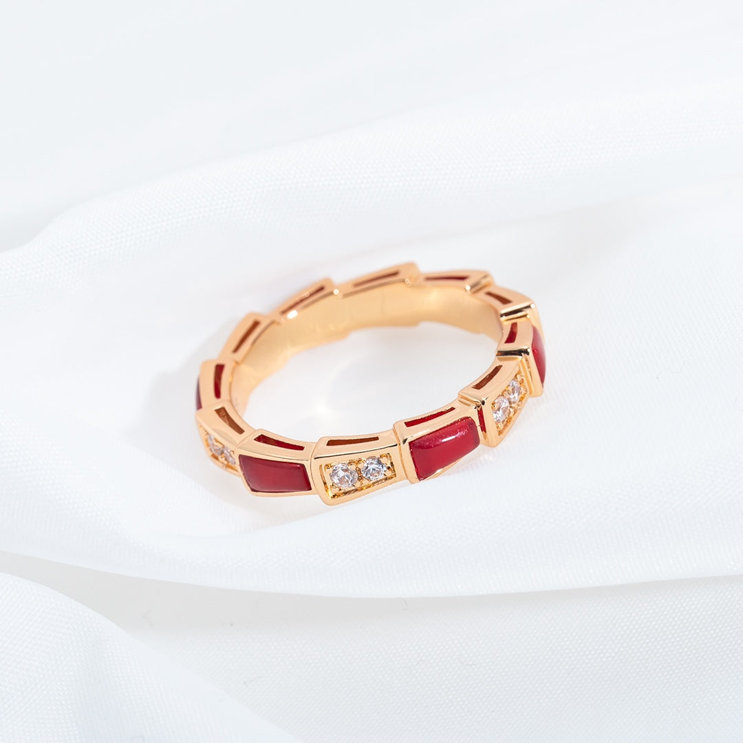 [Love Lucky]SERPENTI RING ROTGOLD KARNEOL DIAMANT 3MM