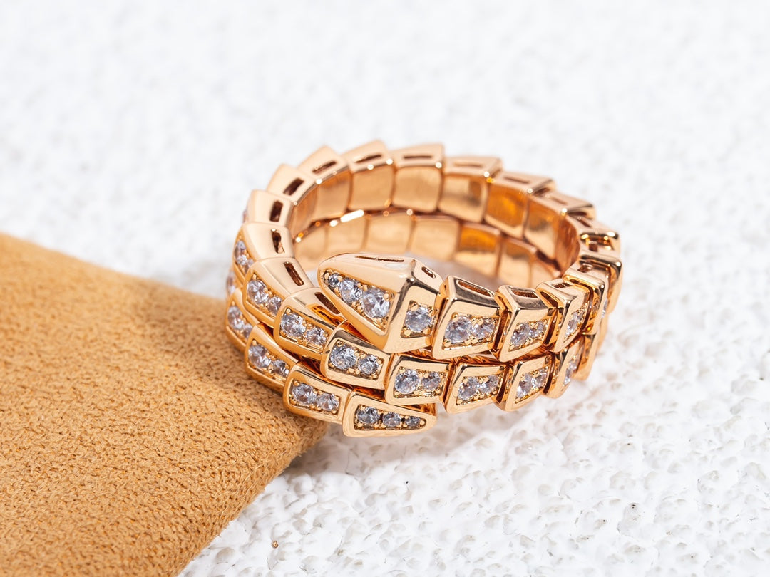 [Love Lucky]SERPENTI RING ROSA GOLD DIAMANT DOPPELREIHIG