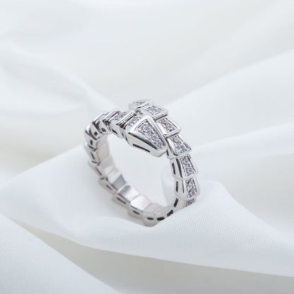 [Love Lucky]SERPENTI RING SILVER DIAMOND PAVED 4MM