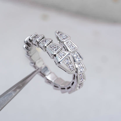 [Love Lucky]SERPENTI RING SILVER DIAMOND PAVED 4MM