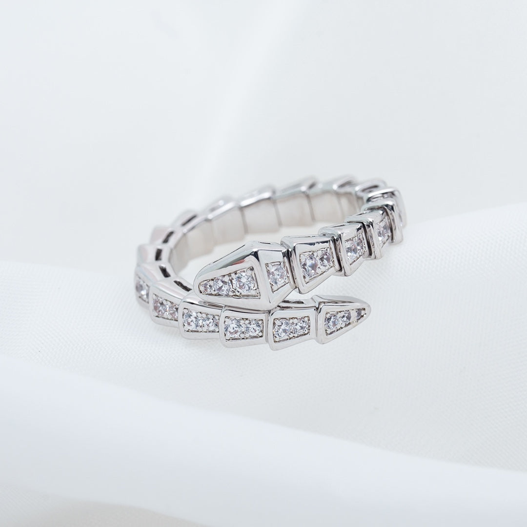 [Love Lucky]SERPENTI RING SILVER DIAMOND PAVED 4MM