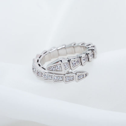[Love Lucky]SERPENTI RING SILVER DIAMOND PAVED 4MM