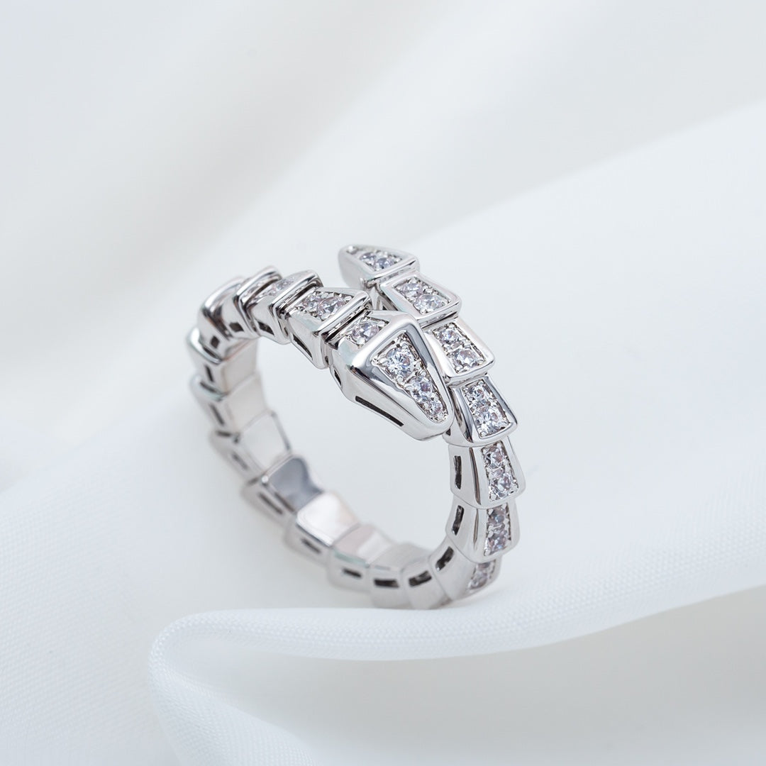 [Love Lucky]SERPENTI RING SILVER DIAMOND PAVED 4MM