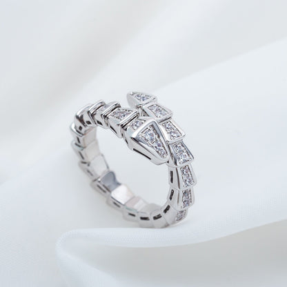 [Love Lucky]SERPENTI RING SILVER DIAMOND PAVED 4MM