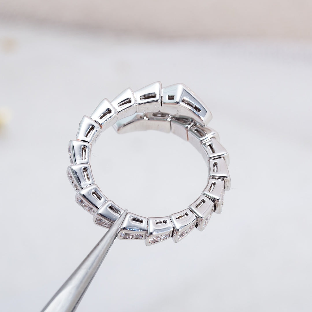 [Love Lucky]SERPENTI RING SILVER DIAMOND PAVED 4MM