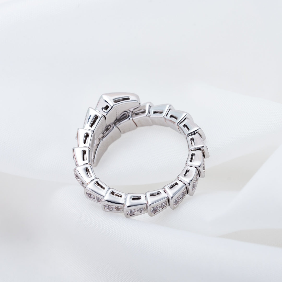 [Love Lucky]SERPENTI RING SILVER DIAMOND PAVED 4MM