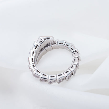 [Love Lucky]SERPENTI RING SILVER DIAMOND PAVED 4MM