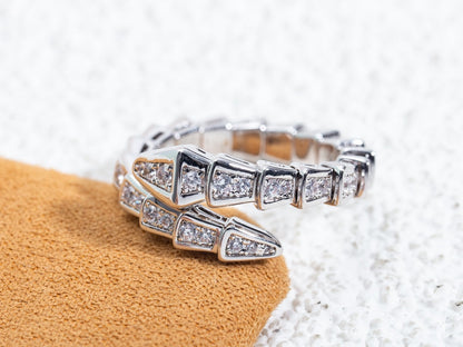 [Love Lucky]SERPENTI RING SILVER DIAMOND PAVED 4MM