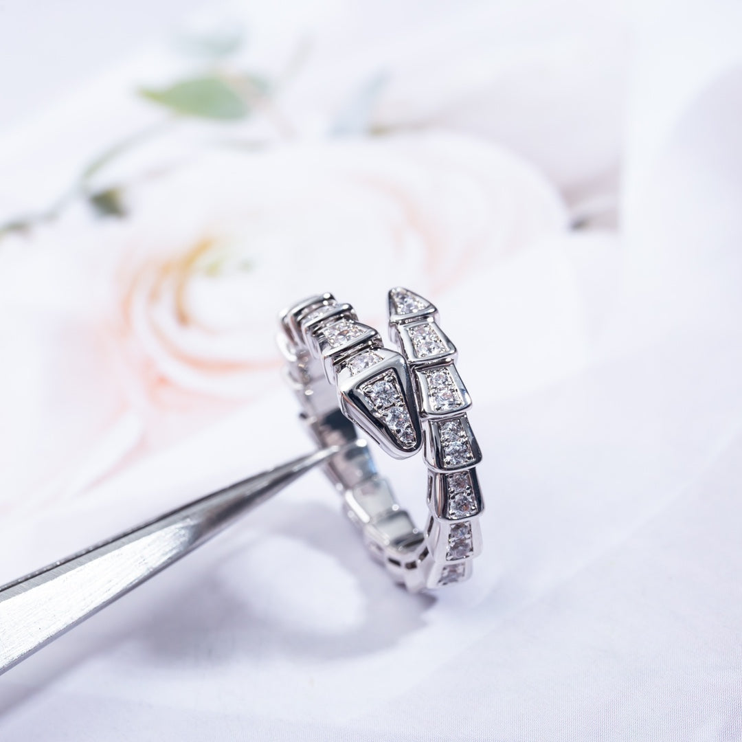 [Love Lucky]SERPENTI RING SILVER DIAMOND PAVED 4MM