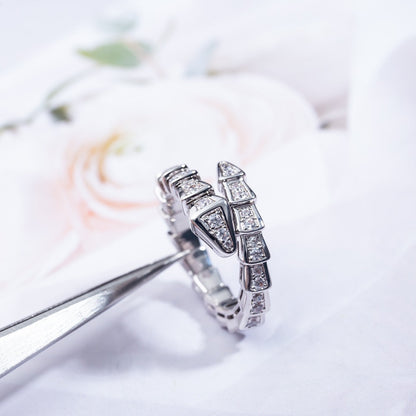 [Love Lucky]SERPENTI RING SILVER DIAMOND PAVED 4MM