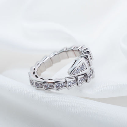 [Love Lucky]SERPENTI RING SILVER DIAMOND PAVED 4MM