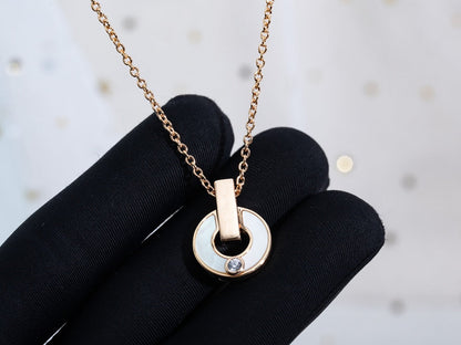 [Love Lucky]GARI HALSKETTE ROSA GOLD MOP