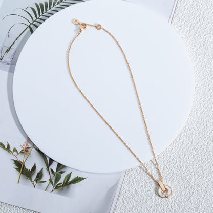 [Love Lucky]GARI HALSKETTE ROSA GOLD MOP