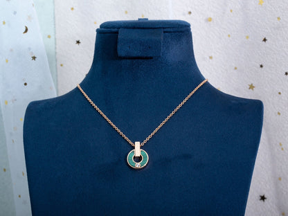 [Love Lucky]GARI HALSKETTE ROSA GOLD MALACHIT