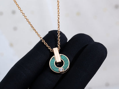 [Love Lucky]GARI HALSKETTE ROSA GOLD MALACHIT