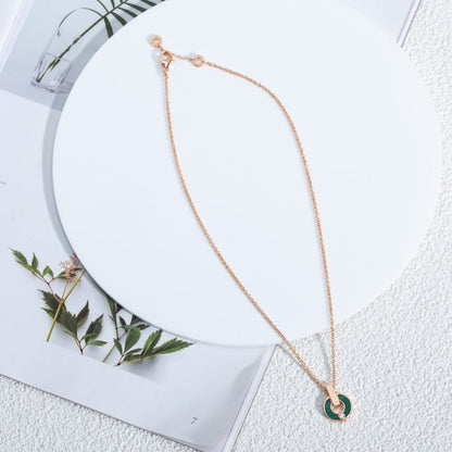 [Love Lucky]GARI HALSKETTE ROSA GOLD MALACHIT