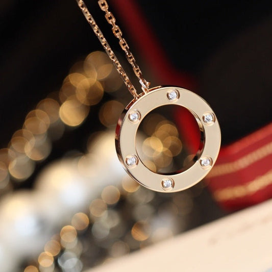 [Love Lucky] LIEBESKETTE 16MM 6 DIAMANTEN ROTGOLD