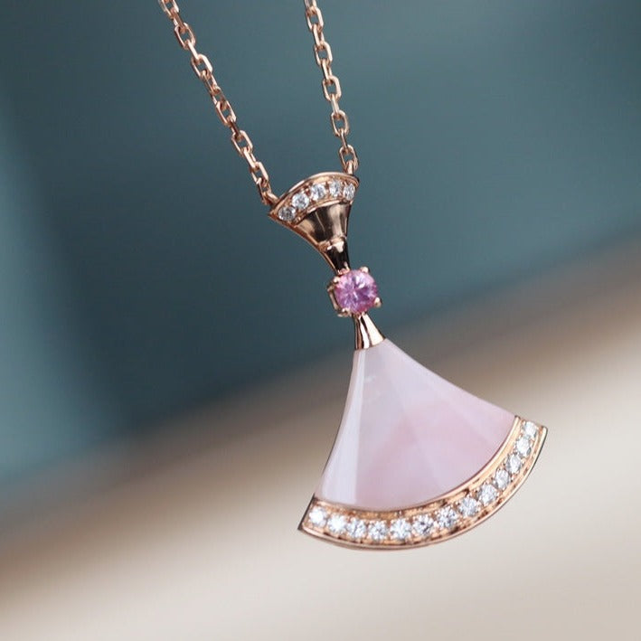 [Love Lucky] TRAUM-HALSKETTE ROSA MOP DIAMANT