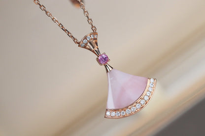 [Love Lucky] TRAUM-HALSKETTE ROSA MOP DIAMANT