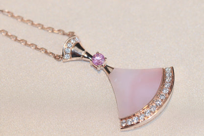 [Love Lucky] TRAUM-HALSKETTE ROSA MOP DIAMANT