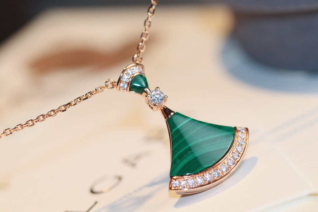 [Love Lucky] TRAUM-HALSKETTE MALACHIT DIAMANT