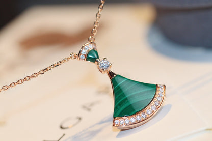 [Love Lucky] TRAUM-HALSKETTE MALACHIT DIAMANT