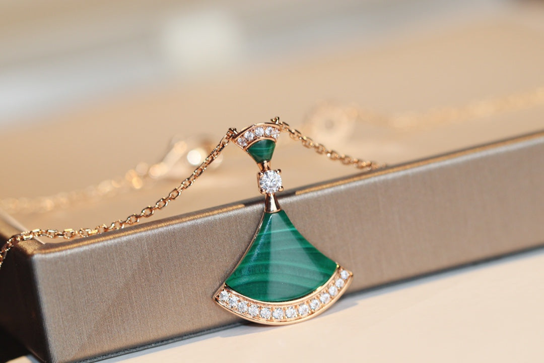 [Love Lucky] TRAUM-HALSKETTE MALACHIT DIAMANT