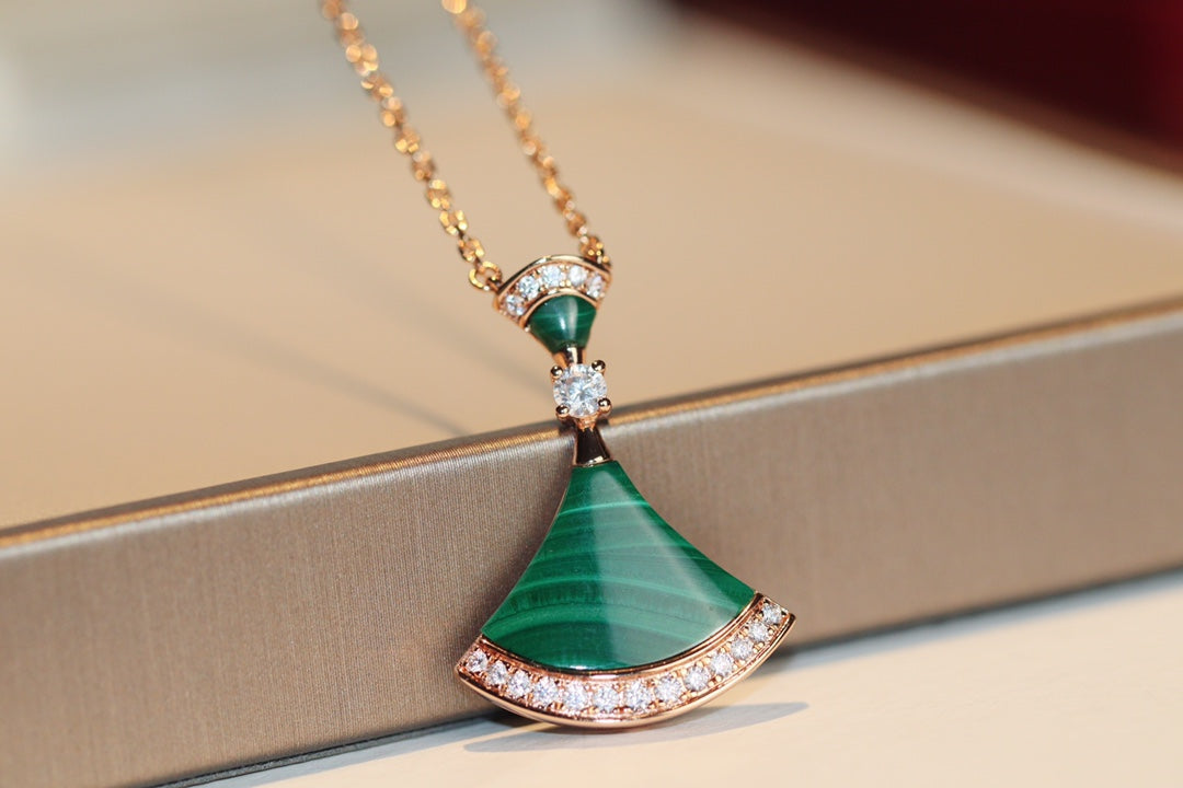 [Love Lucky] TRAUM-HALSKETTE MALACHIT DIAMANT