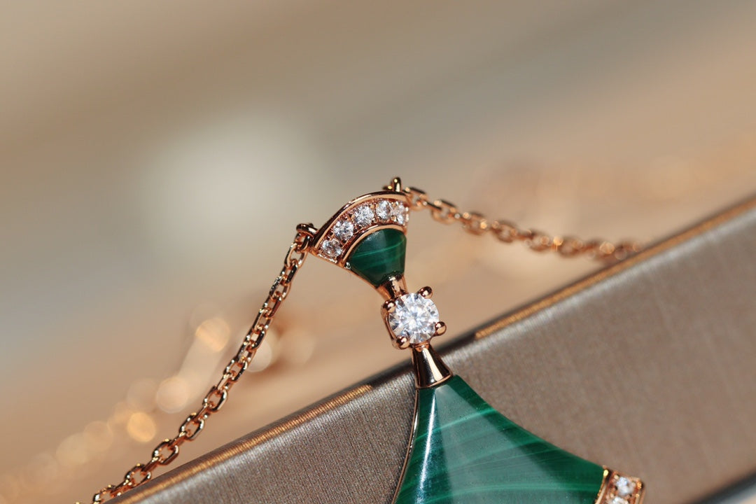 [Love Lucky] TRAUM-HALSKETTE MALACHIT DIAMANT