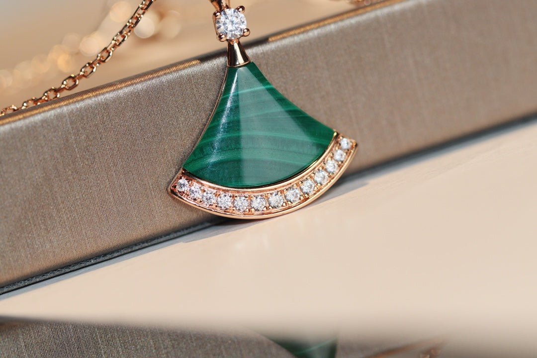 [Love Lucky] TRAUM-HALSKETTE MALACHIT DIAMANT