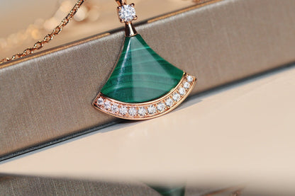 [Love Lucky] TRAUM-HALSKETTE MALACHIT DIAMANT