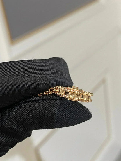 [Love Lucky]CLOVER 15MM DIAMANT-RHODONIT-HALSKETTE