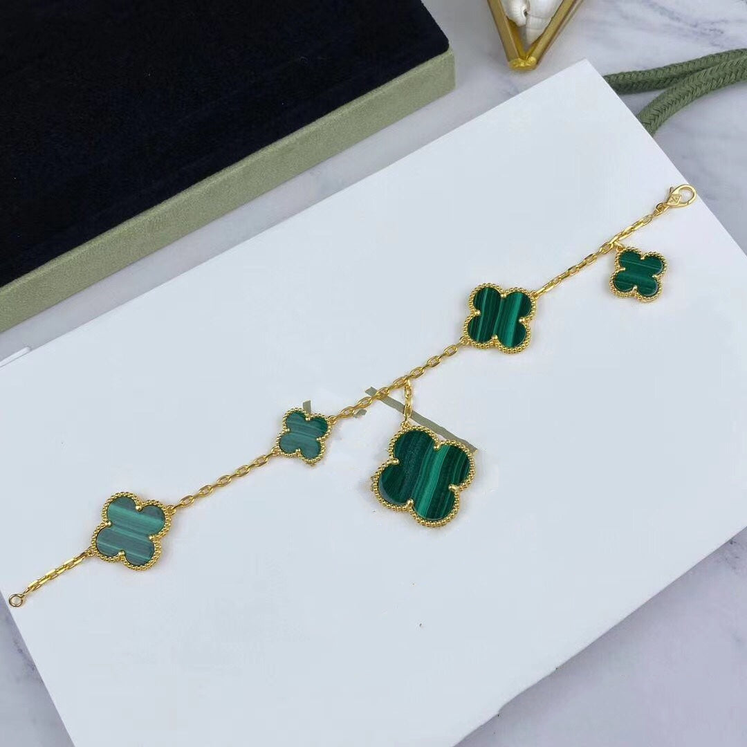 [Love Lucky] MAGIC CLOVER MALACHIT GOLD ARMBAND 5 MOTIVE