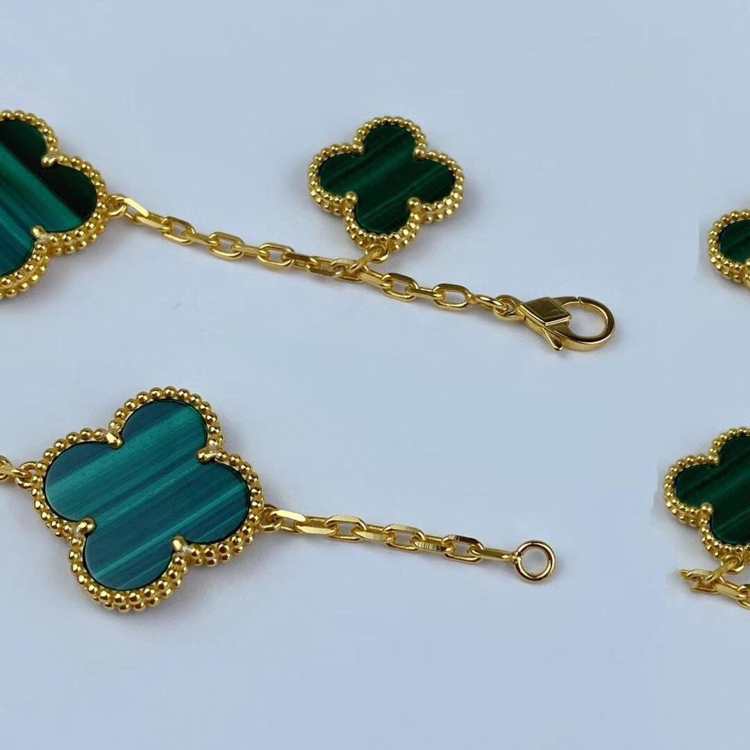 [Love Lucky] MAGIC CLOVER MALACHIT GOLD ARMBAND 5 MOTIVE