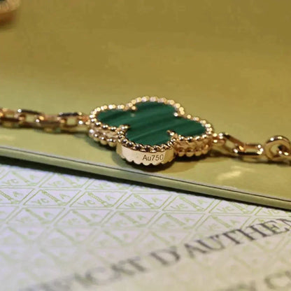 [Love Lucky]CLOVER 5 MOTIFS MALACHIT ARMBAND 