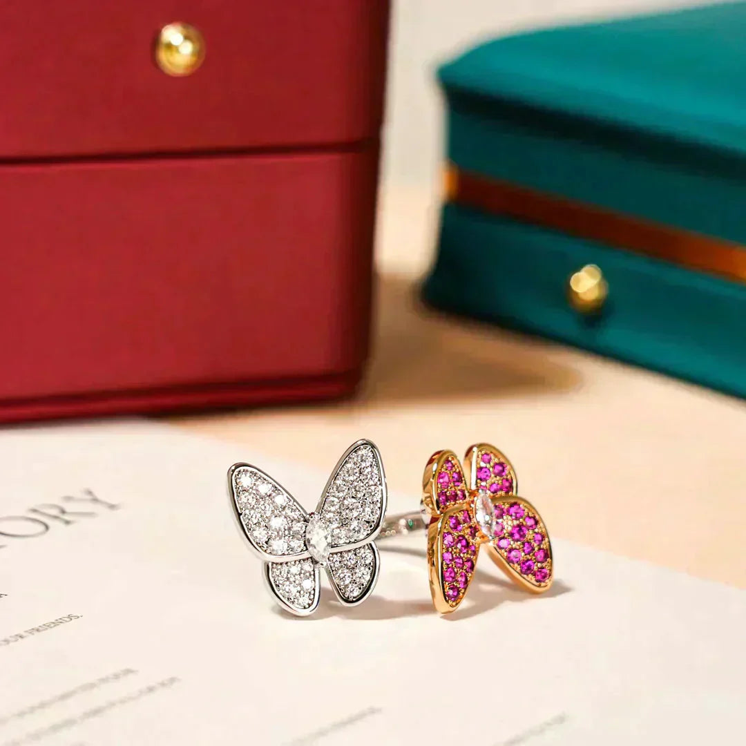 [Love Lucky]TWIN BUTTERFLY DIAMOND RING